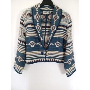 Vintage‎ Flashback Jacket Medium Southwestern Aztec Tapestry Bolero Boho 90's